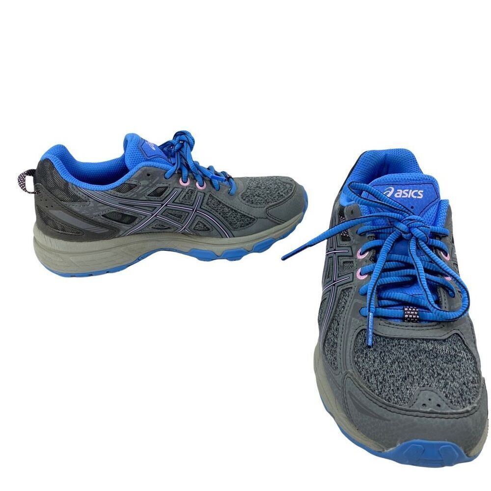 ASICS Unisex Kids GEL-Venture 6 Running Shoes Gray Blue 1014A077 Lace Up 4.5 M
